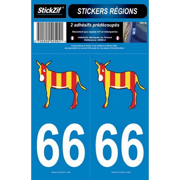 2 ADHÉSIFS "RÉGION" DÉPARTEMENT 66 ANE CATALOGNE