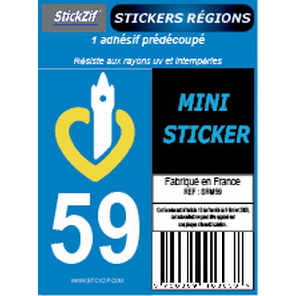 1 ADHÉSIF MOTO "RÉGION" DÉPARTEMENT 59 HAUTS-DE-FRANCE