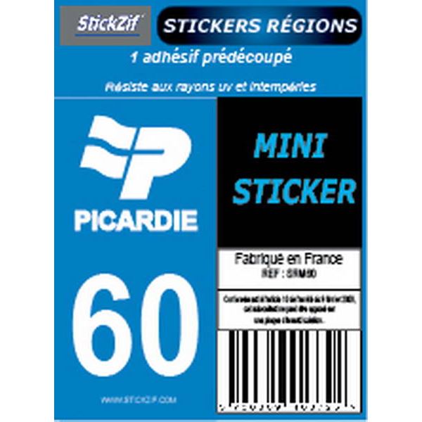 1 ADHÉSIF MOTO "RÉGION" DÉPARTEMENT 60 HAUTS-DE-FRANCE