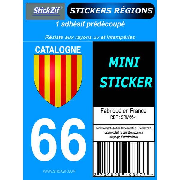 1 ADHÉSIF MOTO "RÉGION" DÉPARTEMENT 66 CATALOGNE