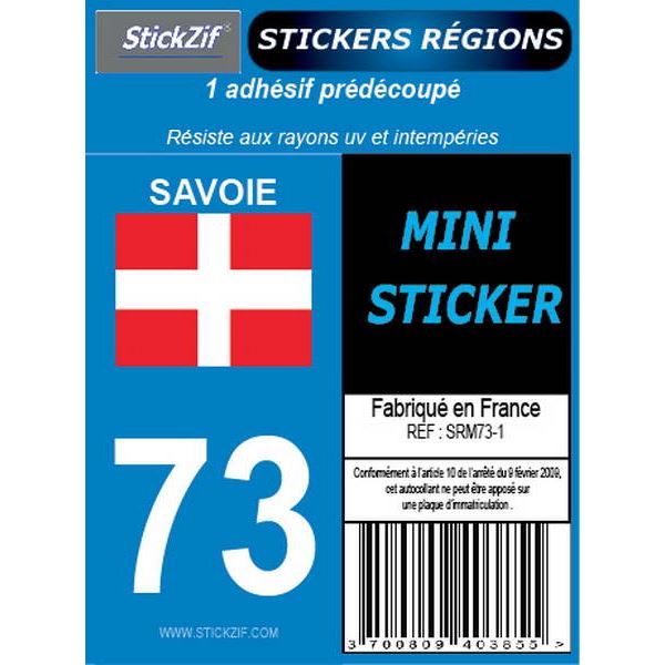 1 ADHÉSIF MOTO "RÉGION" DÉPARTEMENT 73 SAVOIE