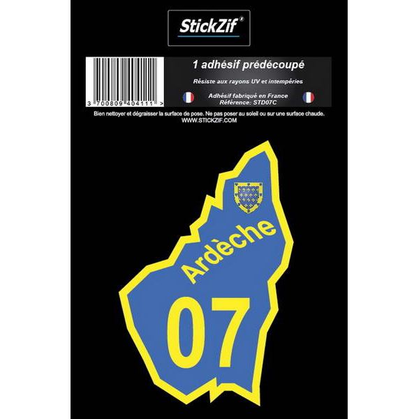 1 ADHÉSIF "DÉPARTEMENT" CARTE ARDÈCHE