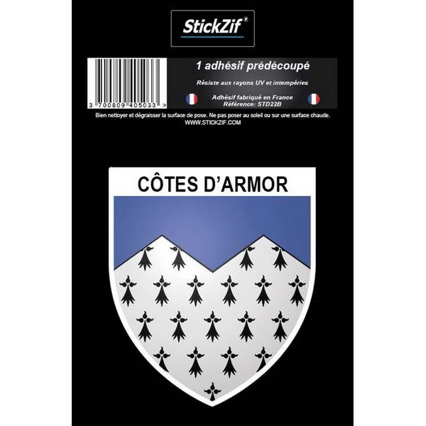 1 ADHÉSIF "DÉPARTEMENT" BLASON CÔTES-D'ARMOR