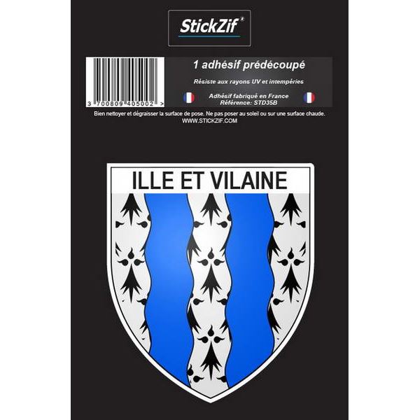 1 ADHÉSIF "DÉPARTEMENT" BLASON ILLE-ET-VILAINE