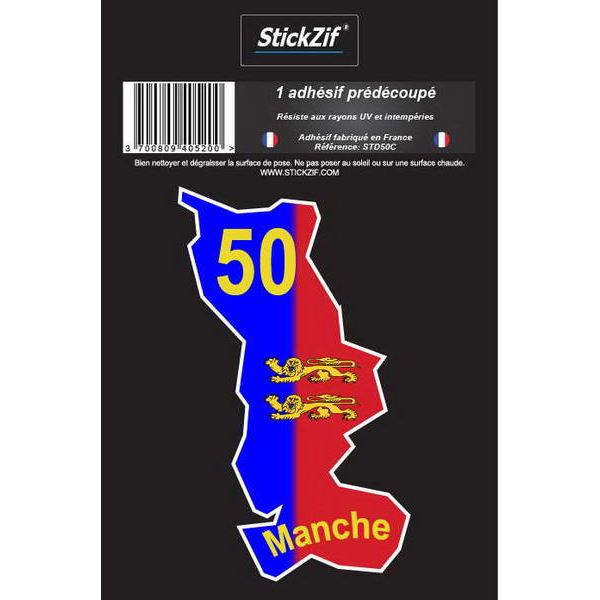 1 ADHÉSIF "DÉPARTEMENT" CARTE MANCHE