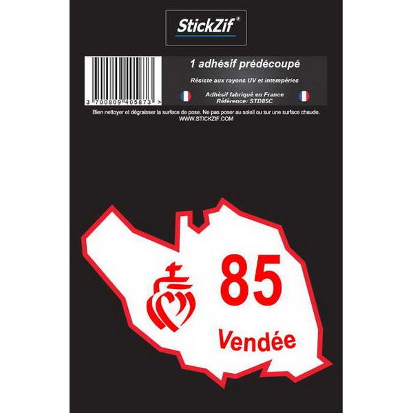 1 ADHÉSIF "DÉPARTEMENT" CARTE VENDEE