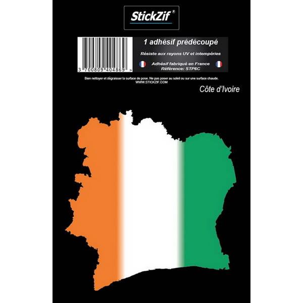 1 ADHÉSIF "PAYS" CARTE COTE D'IVOIRE