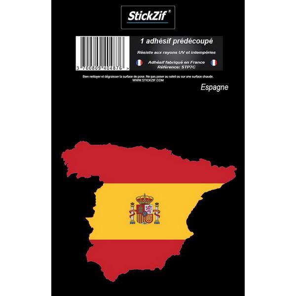 1 ADHÉSIF "PAYS" CARTE ESPAGNE
