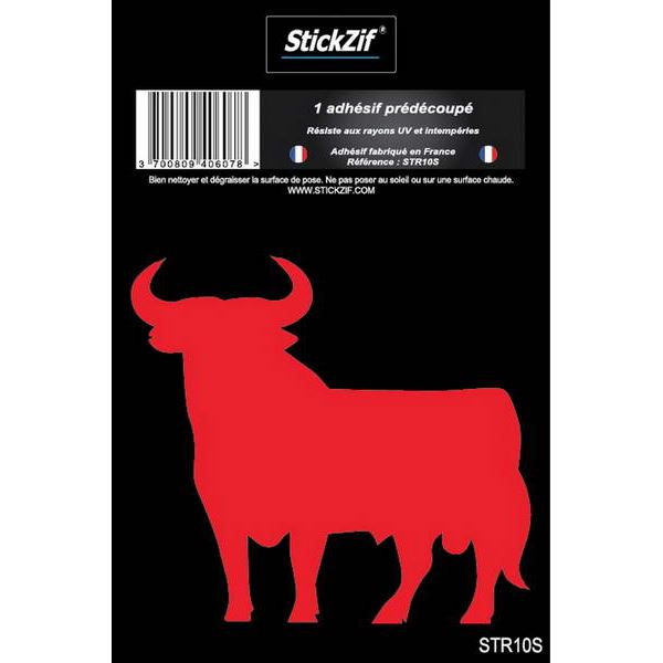 1 ADHÉSIF "RÉGION" SYMBOLE TAUREAU ROUGE