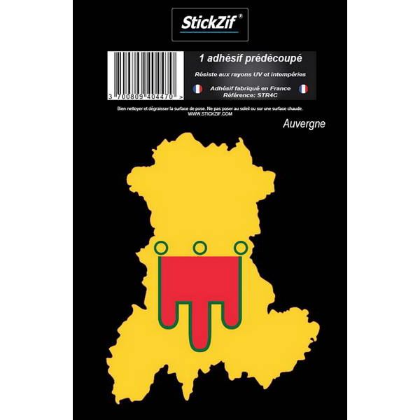 1 ADHÉSIF "RÉGION" CARTE AUVERGNE
