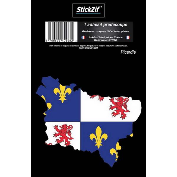 1 ADHÉSIF "RÉGION" CARTE PICARDIE