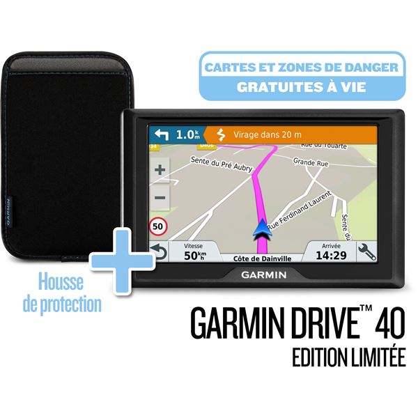 GPS GARMIN DRIVE 40 EDITION LIMITE - HOUSSE ET ZONE DE DANGER