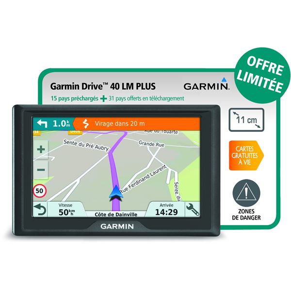 GPS GARMIN DRIVE 40 EDITION LIMITE - HOUSSE ET ZONE DE DANGER