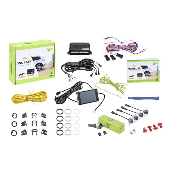 Kit radar de recul n°2 avec 4 capteurs + Haut-parleurs + Ecran LCD  - VALEO BEEP & PARK