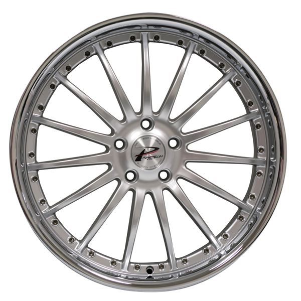Jante aluminium Parotech 17 pouces Hyper Silver Bord Inox