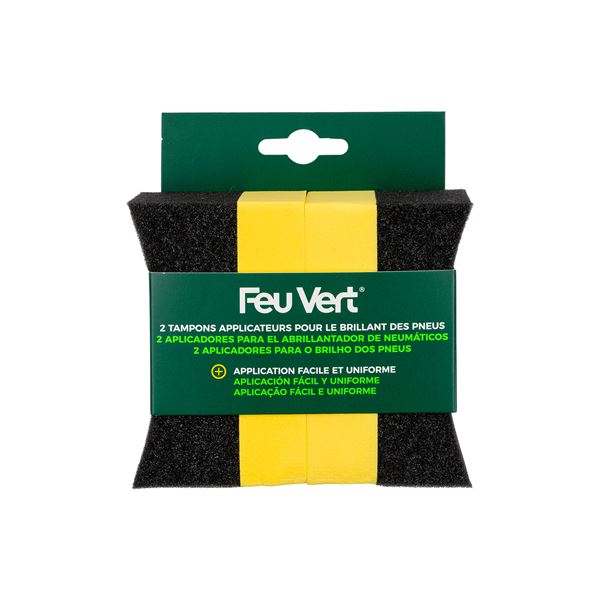 2 Tampons applicateurs pour le brillant des pneus FEU VERT
