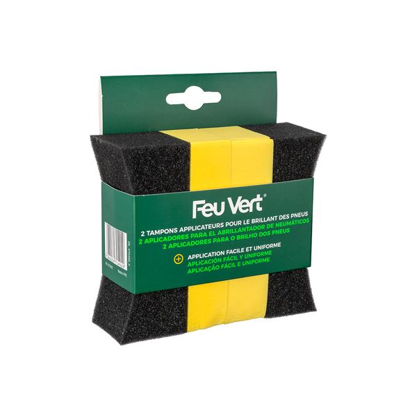 2 Tampons applicateurs pour le brillant des pneus FEU VERT