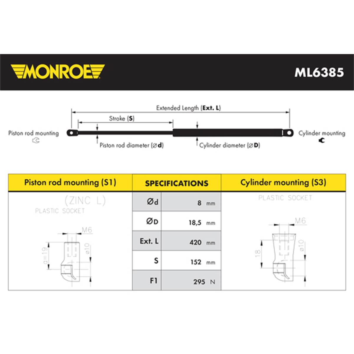 1 Verin De Capot Monroe Ml6385