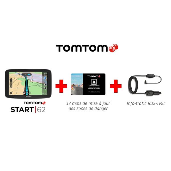 TomTom Start 62 EU 49 Pays + TMC + 15 mois zones de danger inclus
