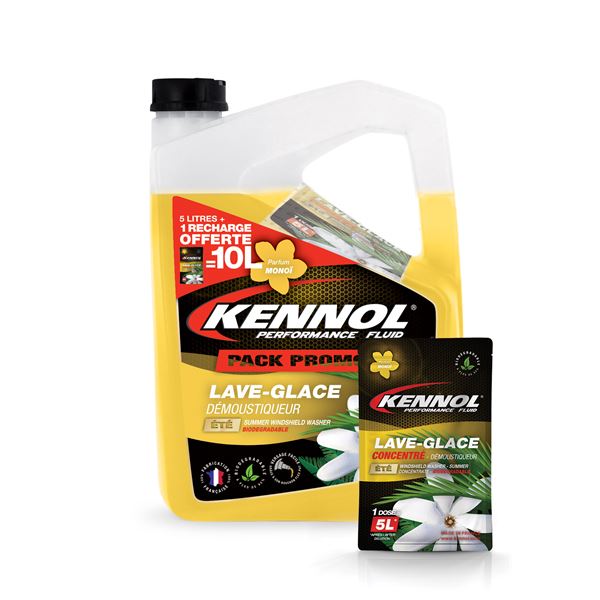 Lave-glace été Monoï 0°C KENNOL 5L + 1 dosette de concentré 5L