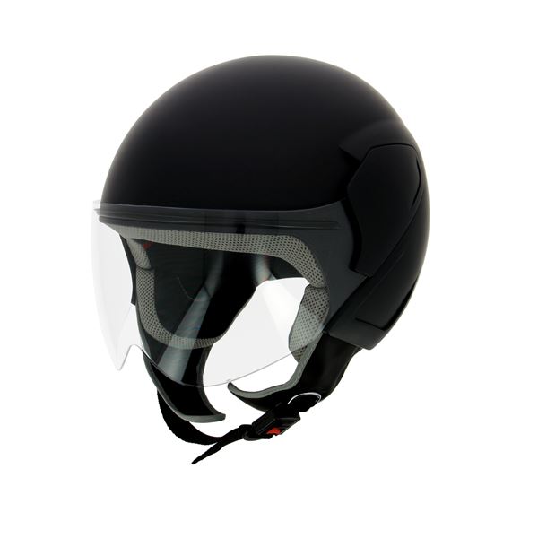 Casque jet uni noir MQS T.M