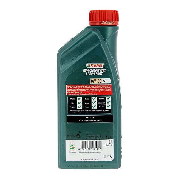 Huile moteur CASTROL Magnatec Stop-start C2 Essence/Diesel 0W30 1L