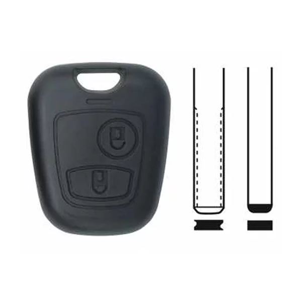 Coque de clé adaptable pour Peugeot 2 boutons