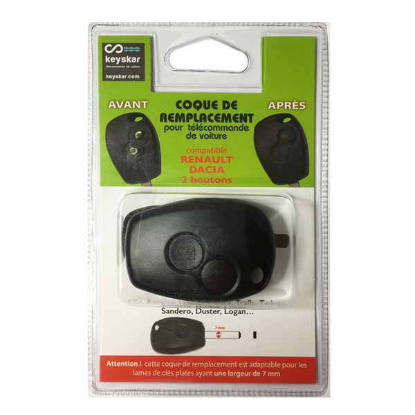 Coque de clé adaptable pour Renault 2 boutons