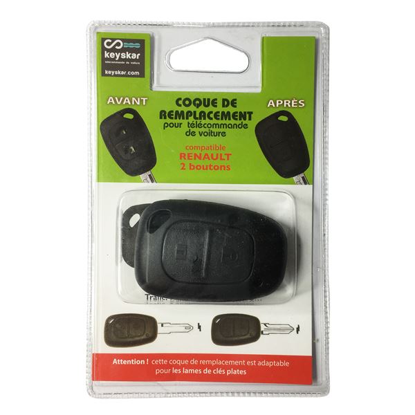 Coque de clé adaptable pour Renault 2 boutons