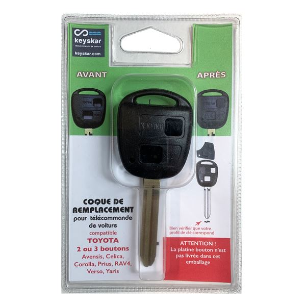 Coque de clé adaptable pour Toyota 3 boutons