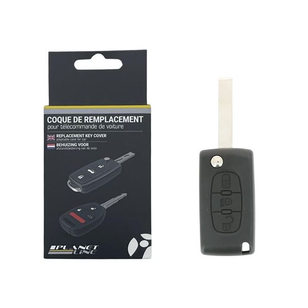 Coque de clé adaptable pour Citroën 3 boutons avec allumage des phares.