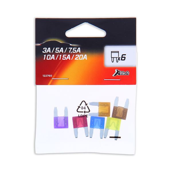 6 Mini fusibles 3A 20A XLTECH
