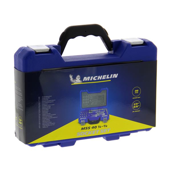 MALLETTE DOUILLES ET EMBOUTS 40 PIECES 1/4 ET 3/8 MICHELIN