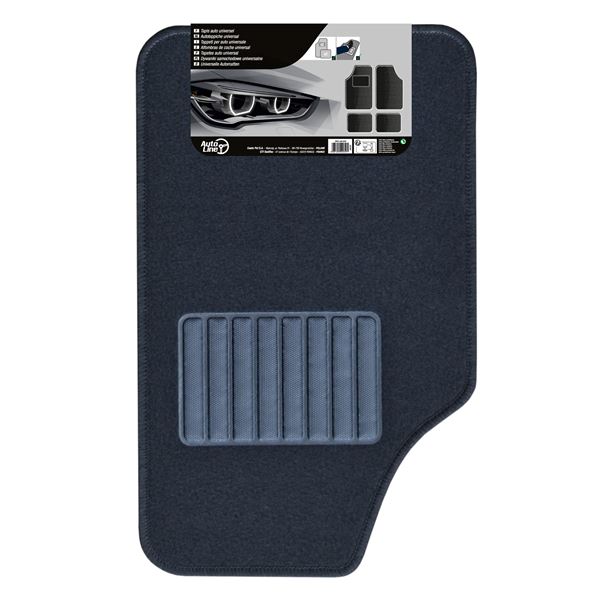 4 tapis moquette universels Luni noir