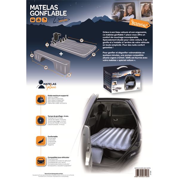 Matelas gonflable de voiture