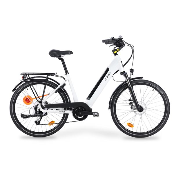 Vélo de ville électrique mixte Feu Vert E-Roll 94 taille 45 Pneus 26"