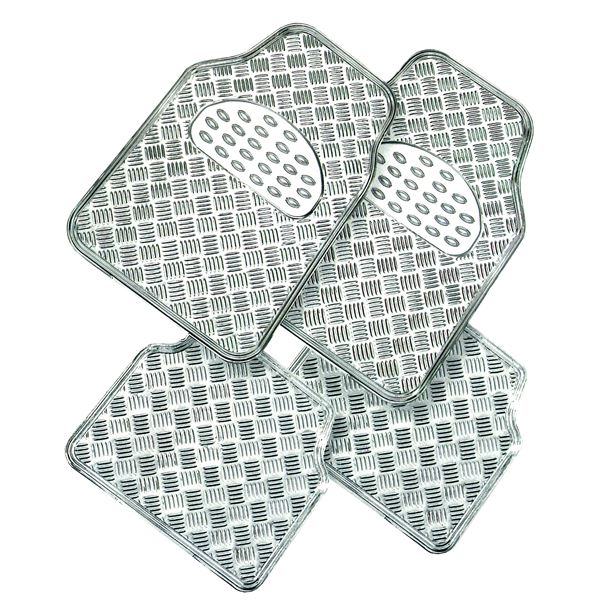 4 Tapis PVC metalic argent