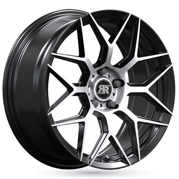 Jante aluminium Racer 18 pouces Noir Satin Face Polie