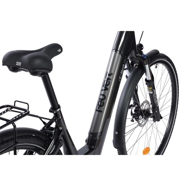 Vélo de ville électrique mixte Feu Vert E-Roll 94 taille 45 Pneus 28"