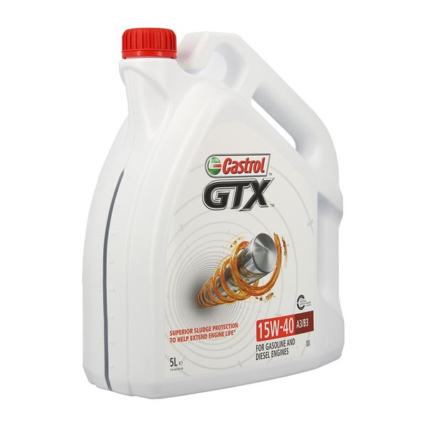 Huile moteur CASTROL GTX A3/B3 Essence/Diesel 15W40 5L
