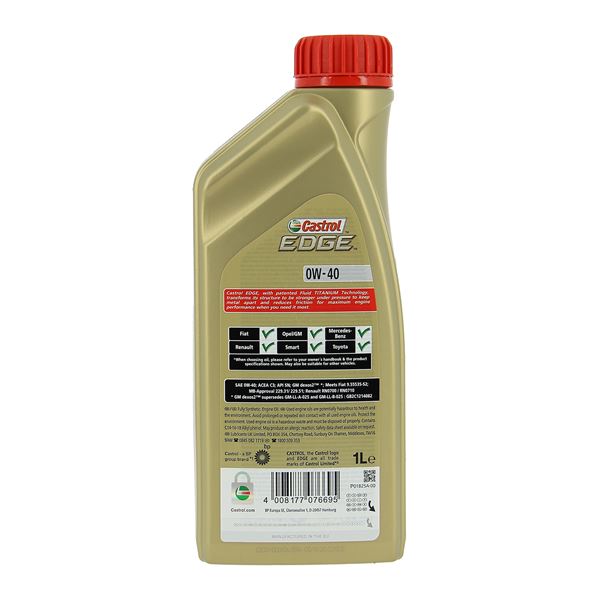 Huile moteur CASTROL Edge C3 Essence/Diesel 0W40 1L