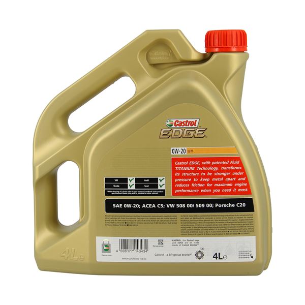 Huile moteur CASTROL Edge LL IV C5 Essence/Diesel 0W20 4L