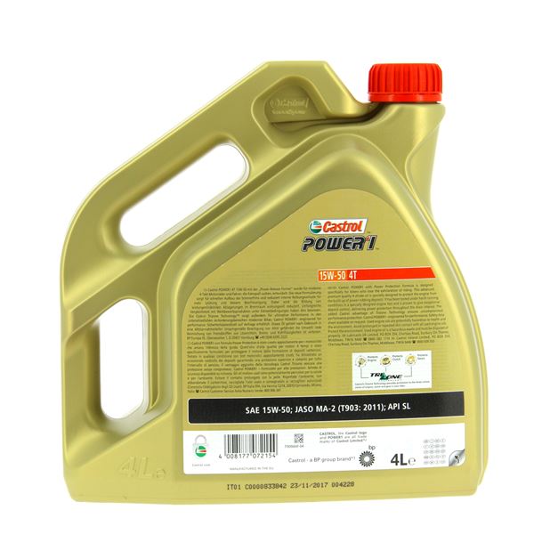 Huile moteur moto CASTROL Power 1 4T 15W50 4L