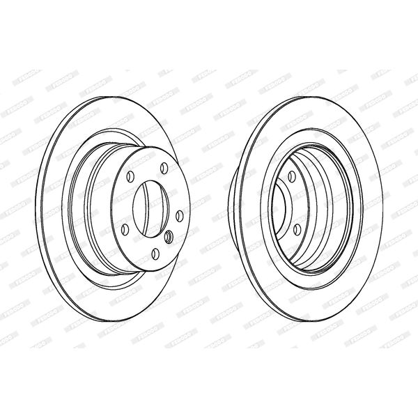 Disque de Frein arrière FERODO DDF1230C X2