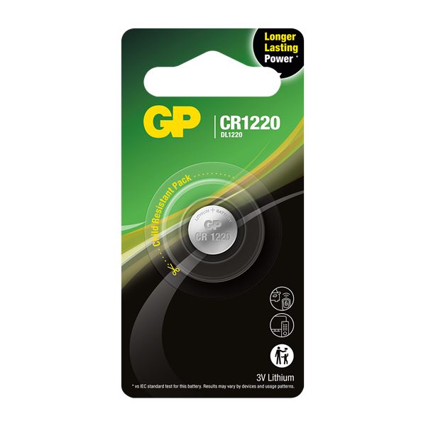 Pile bouton lithium GP CR 1220 3V