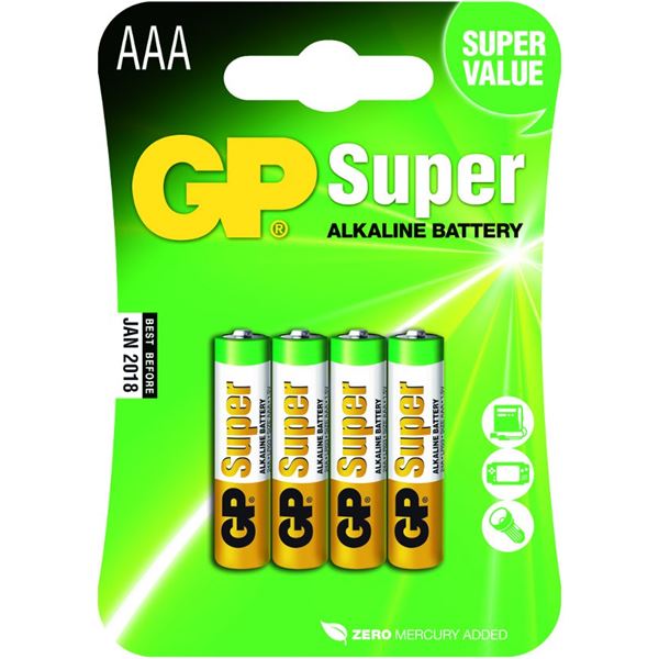 4 Piles alcalines GP LR03 1,5V