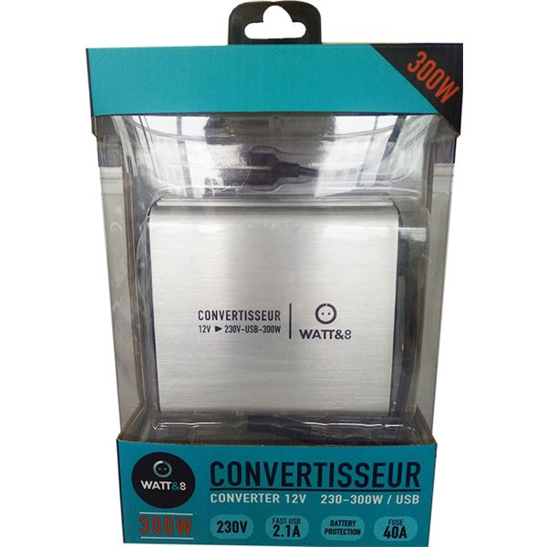 Convertisseur électrique 12/230 Volts 300 Watts USB Watt and Co