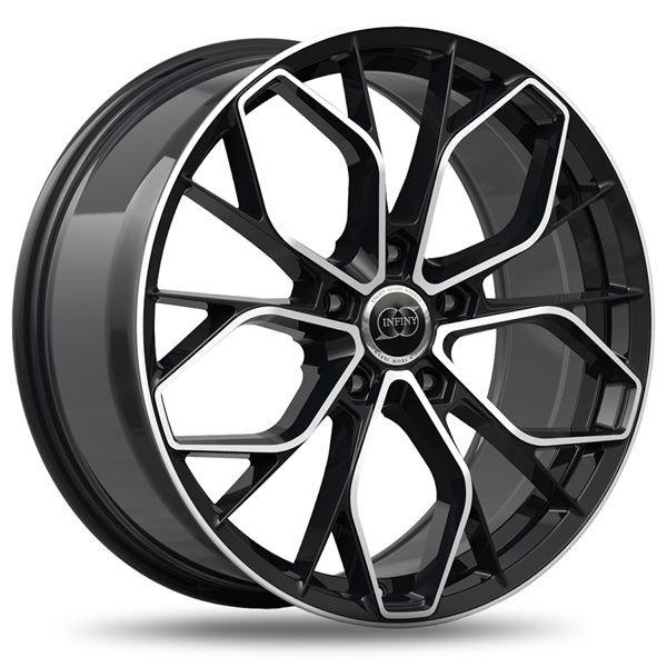 Jante aluminium Infiny 18 pouces Noir Brillant Face Polie Maxx
