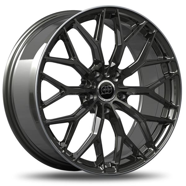 Jante aluminium Infiny 18 pouces Gris Fonce Bord Poli Vertex