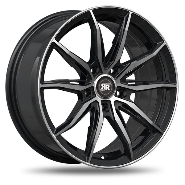 Jante aluminium Racer 17 pouces Noir Face Polie Attak